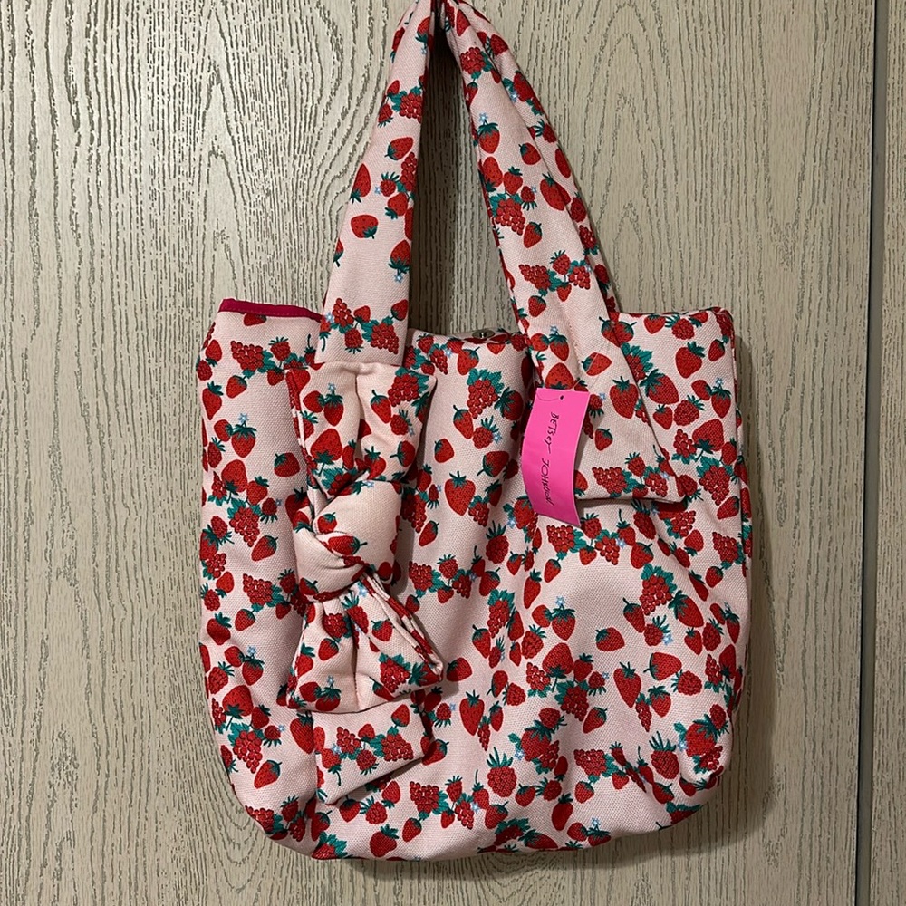 Betsy Johnson Pillow Talk bag with bow strawberry brand new never worn